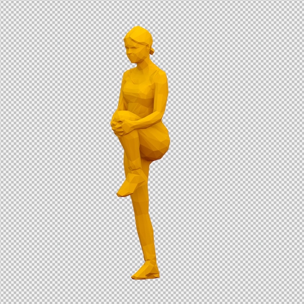 Isometric female 3d render