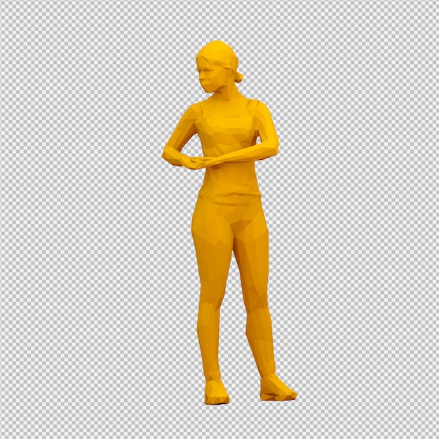 PSD 等尺性女性3 dレンダリング