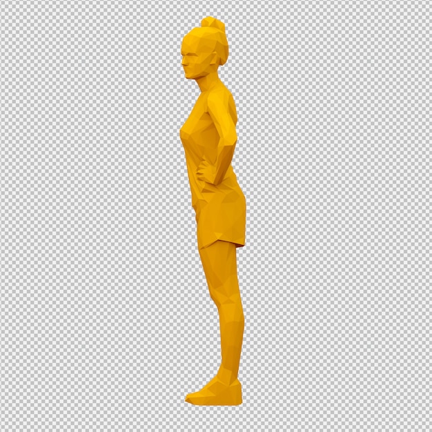 Isometric female 3D render