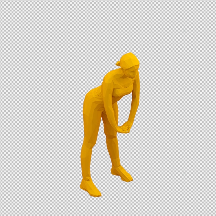 PSD 아이소 메트릭 여성 3d 렌더링