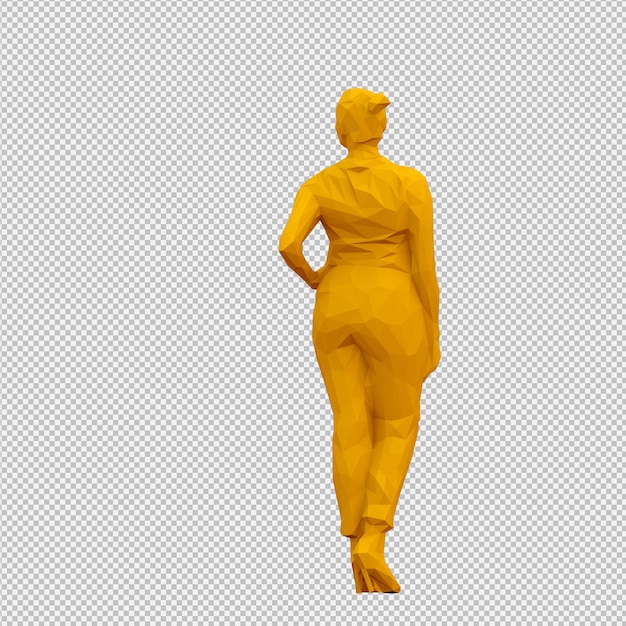 아이소 메트릭 여성 3D 렌더링