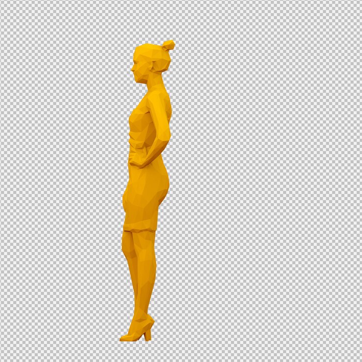 PSD изометрические женщины 3d визуализации