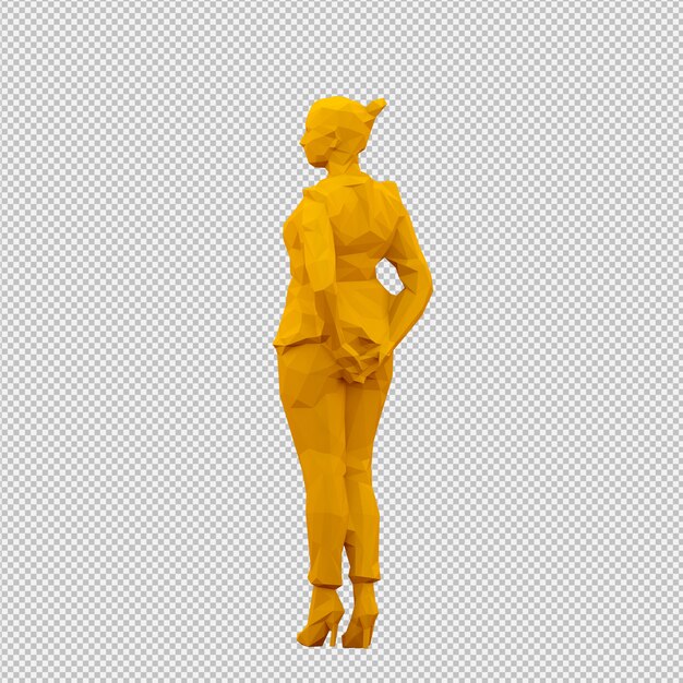 PSD isometric female 3d render