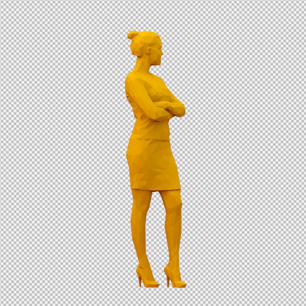 PSD isometric female 3d render