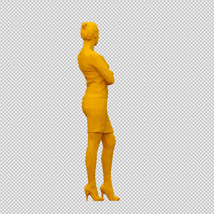 PSD изометрические женщины 3d визуализации