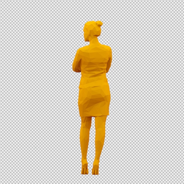 PSD isometric female 3d render