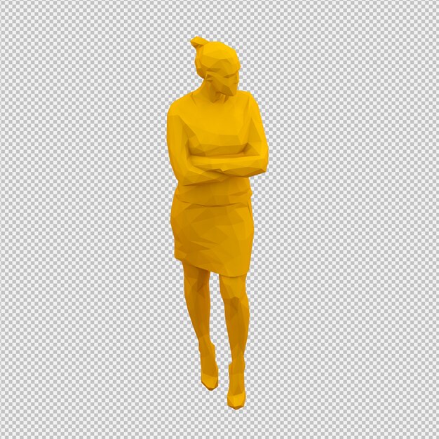 PSD 等尺性女性3 dレンダリング