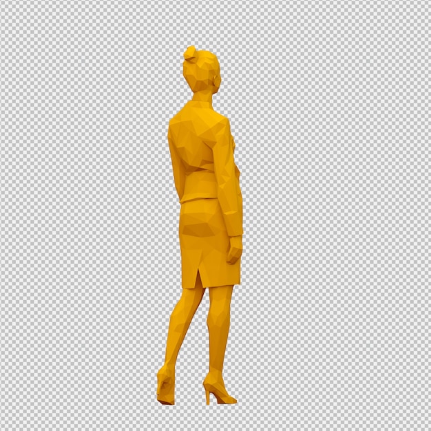 PSD isometric female 3d render