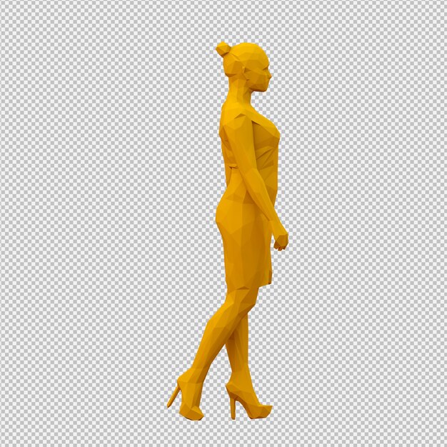 Isometric female 3d render