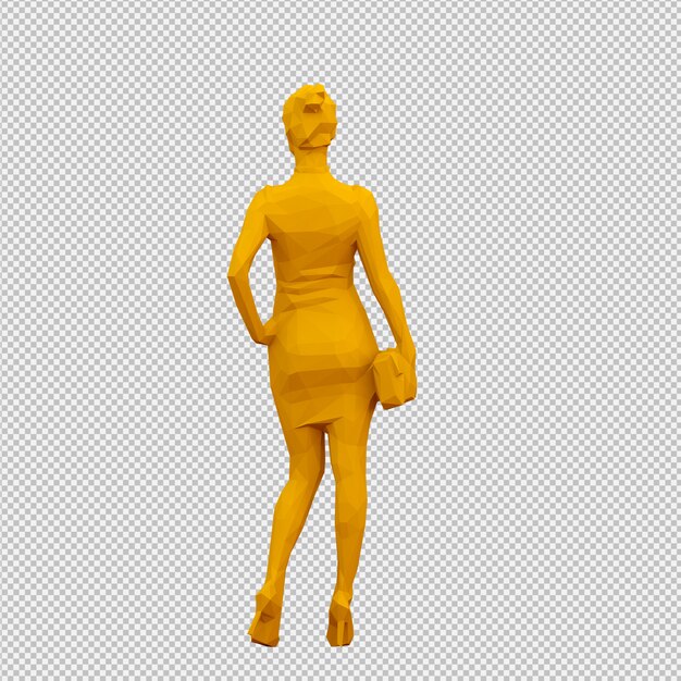 PSD isometric female 3d render