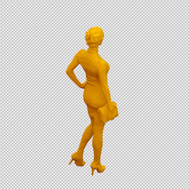 PSD 等尺性女性3 dレンダリング