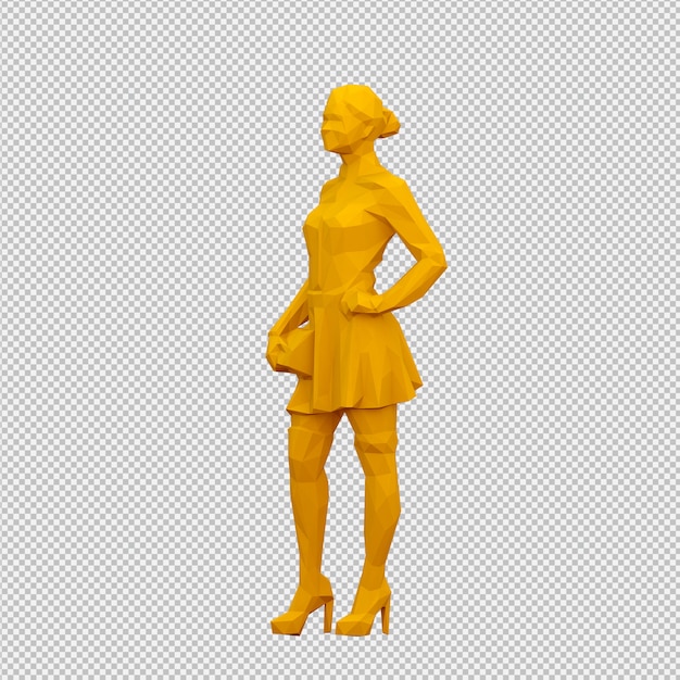 PSD isometric female 3d render