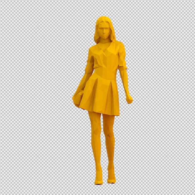 PSD 等尺性女性3 dレンダリング