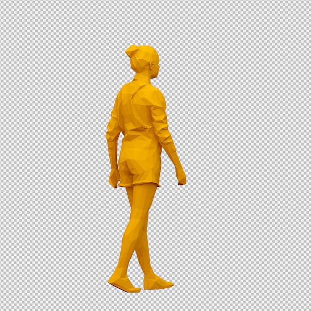 Isometric female 3d render