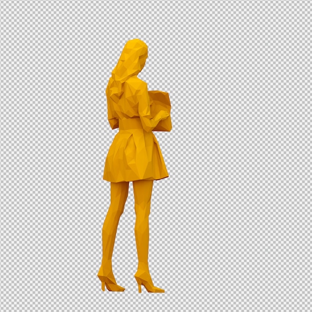 Isometric female 3d render