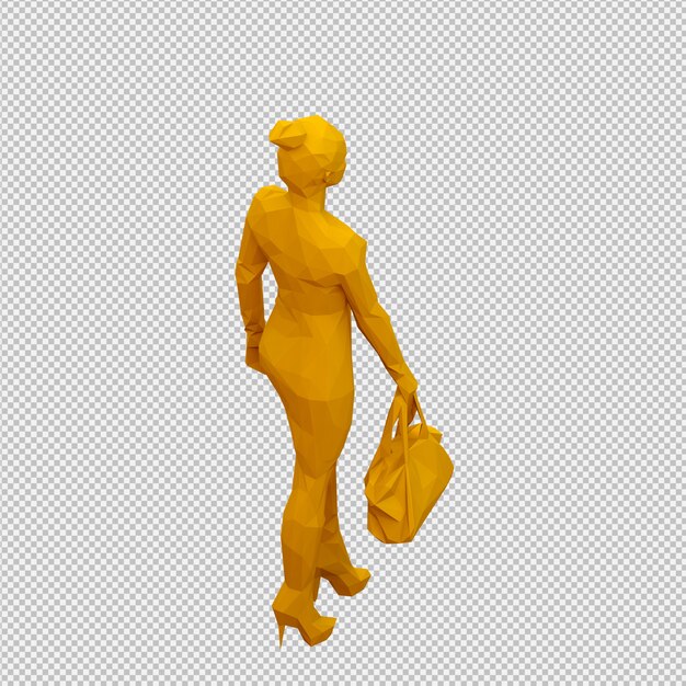 PSD 等尺性女性3 dレンダリング