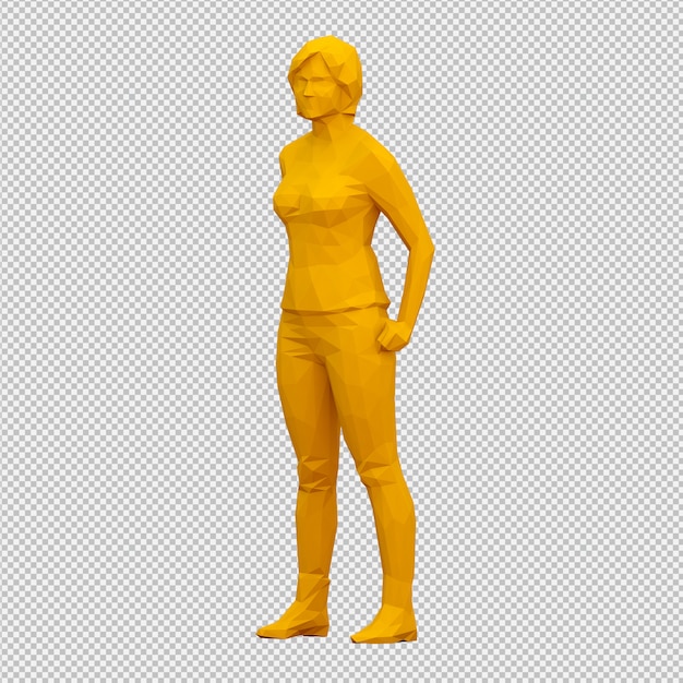 Isometric female 3d render