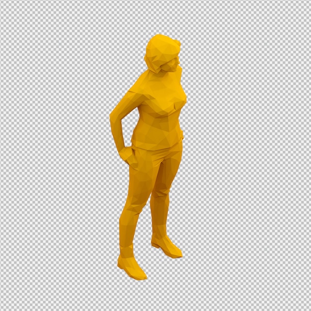 Isometric female 3d render