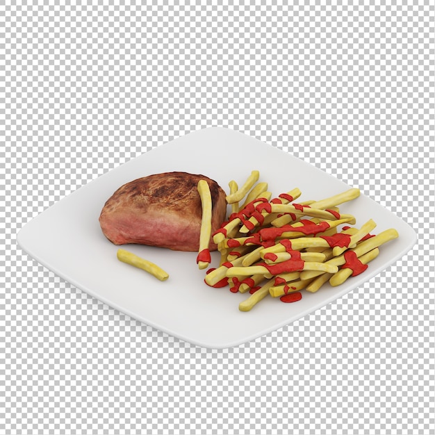 Isometric food on plate