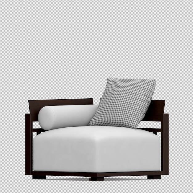 Isometric foot stool chair 3d render