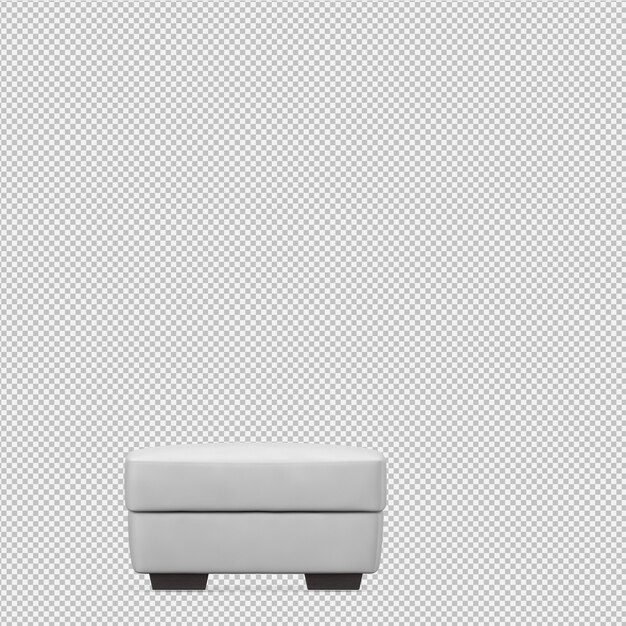 Isometric foot stool chair 3d render