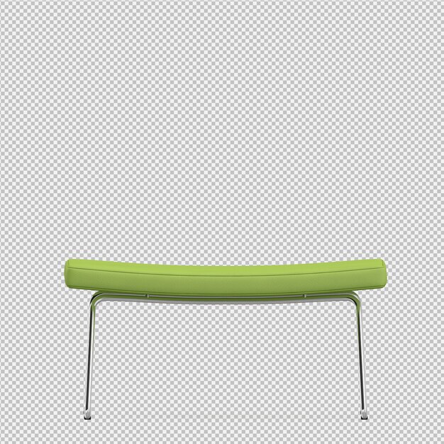 Isometric foot stool chair 3d render