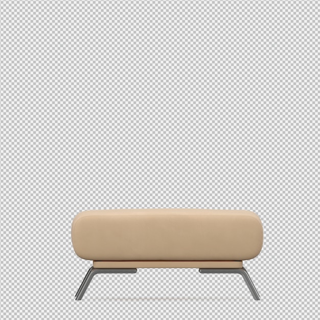 Isometric foot stool chair 3d render