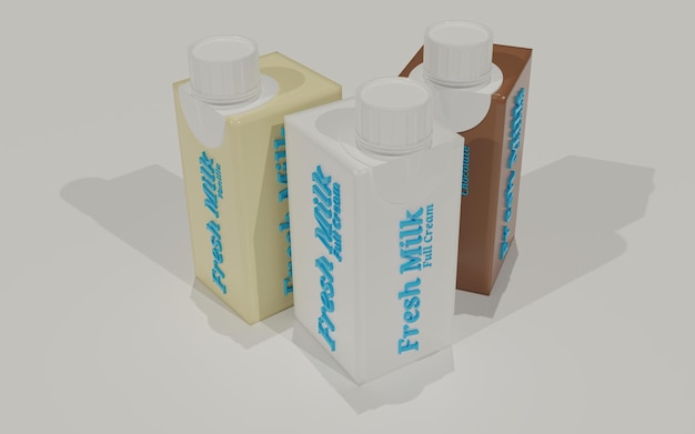 PSD isometric fresh chocolate vanilla full cream milk