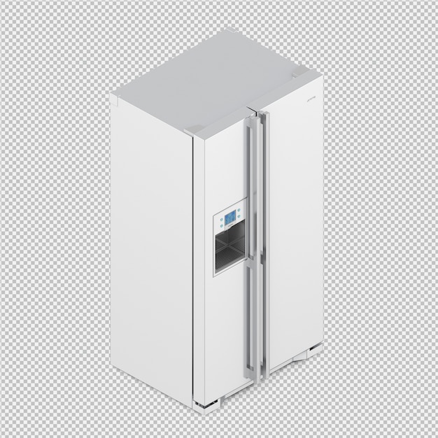 PSD isometric fridge 3d isolated render