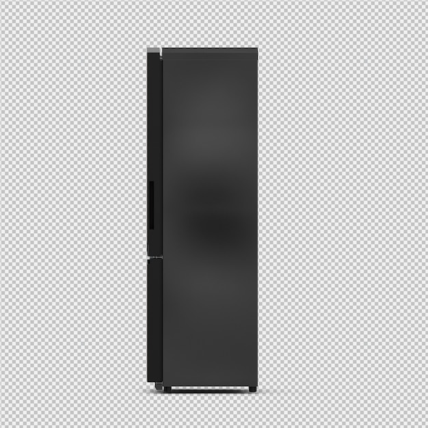 Il frigorifero isometrico 3d isolato rende