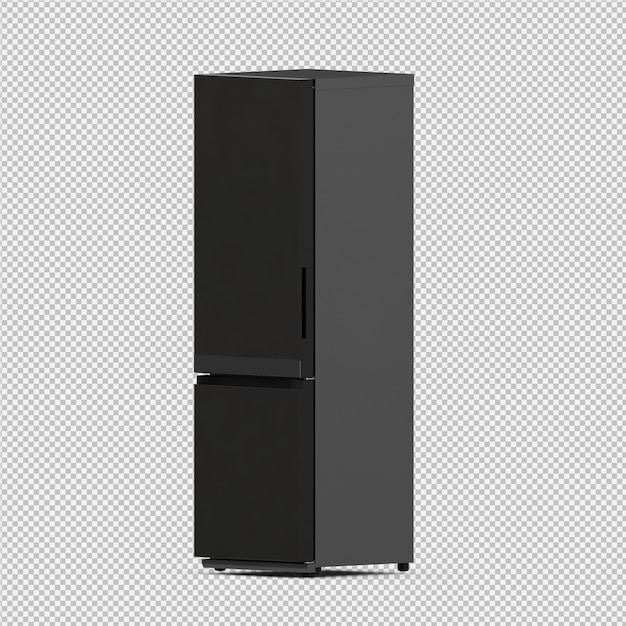 PSD isometric fridge 3d isolated render