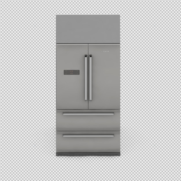 PSD isometric fridge 3d isolated render