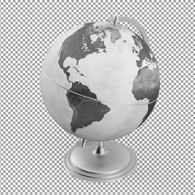 PSD isometric grey globe