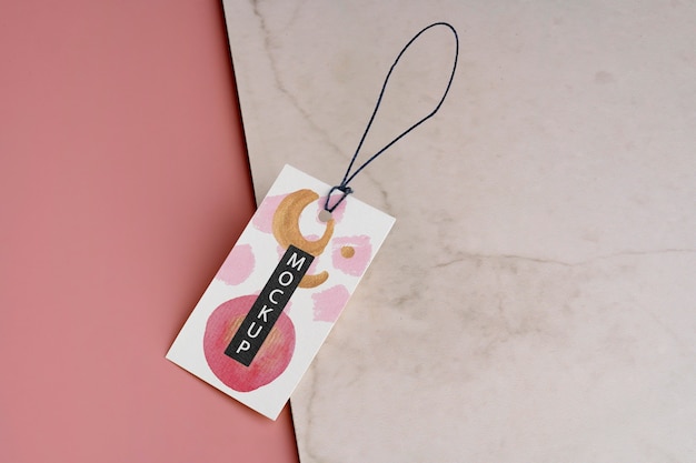 Isometric hang tag mockup