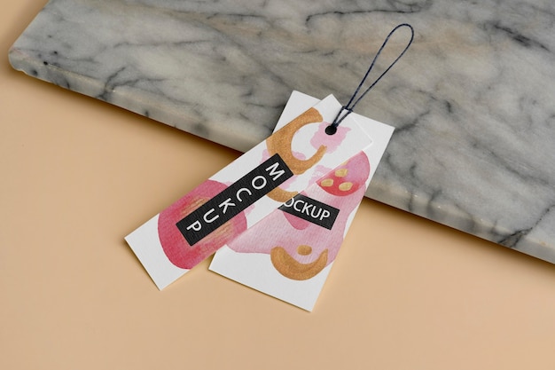 PSD isometric hang tag mockup