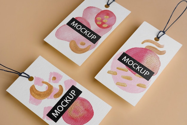 PSD isometric hang tag mockup