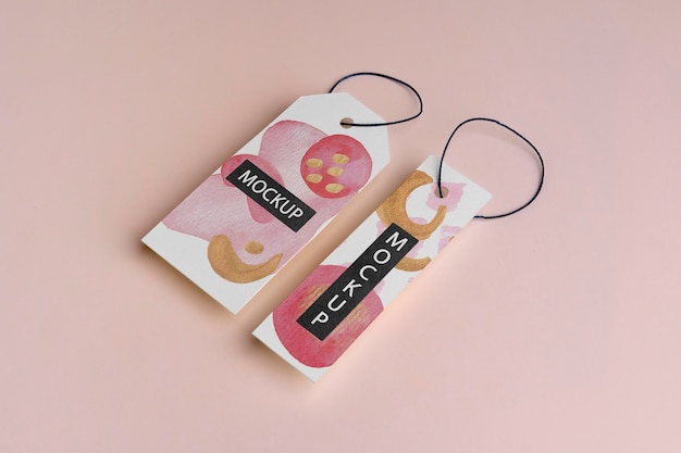 Isometric hang tag mockup