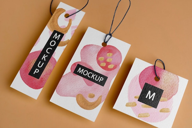 Isometric hang tag mockup