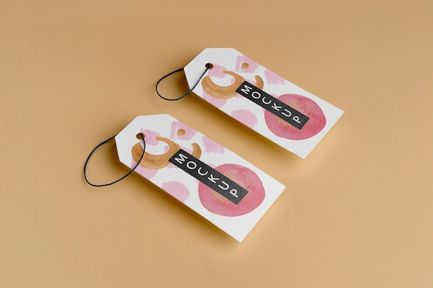 PSD isometric hang tags mockup