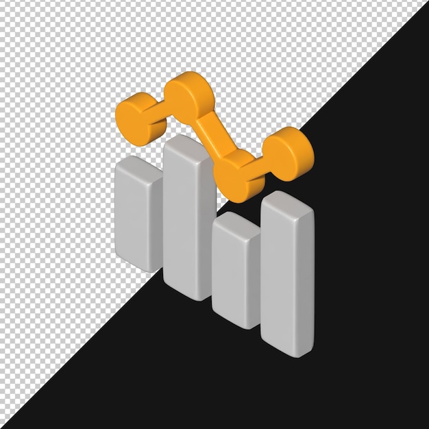 Isometric illustration of financial data analysis