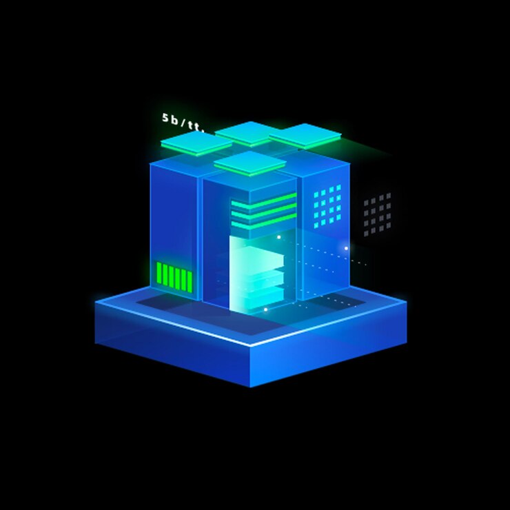 PSD isometric internet technology icon psd file