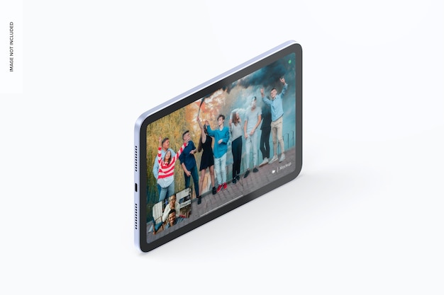 isometric ipad mini mockup landscape right view