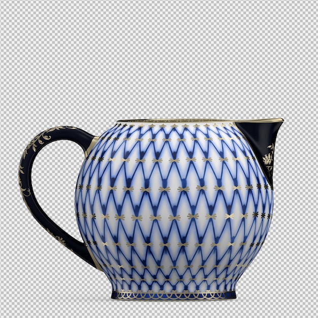 Isometric jug 3d render