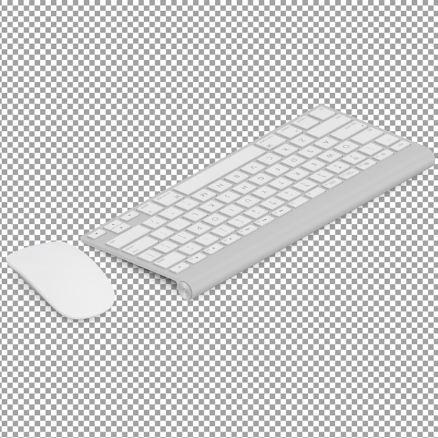PSD isometric keyboard and mouse