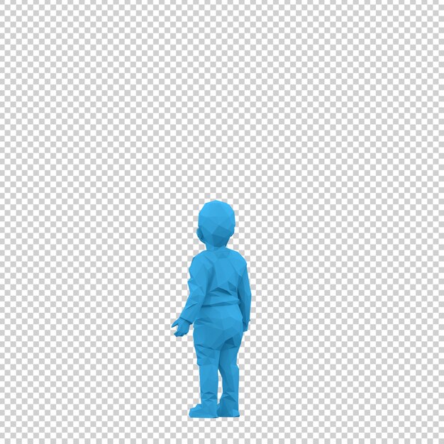 PSD isometric kid 3d render