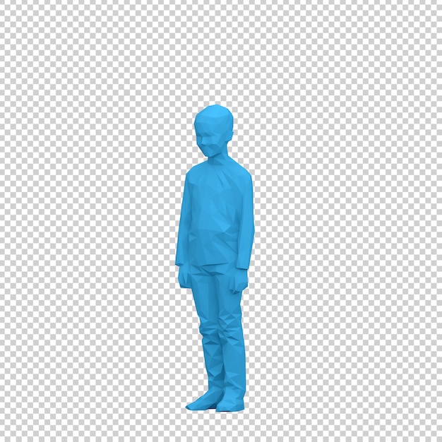 PSD isometric kid 3d render