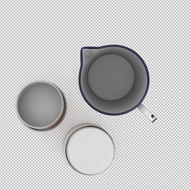 Isometric Kitchen Accessories 3D render