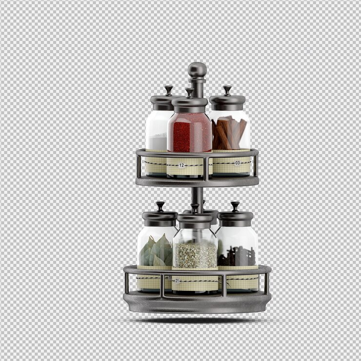 PSD isometric kitchen accessories 3d render