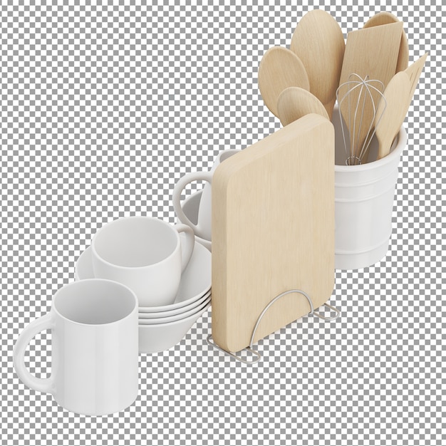isometric kitchen equipment