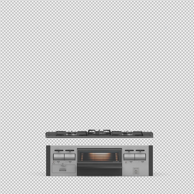 PSD 等尺性キッチンコンロ3 dレンダリング